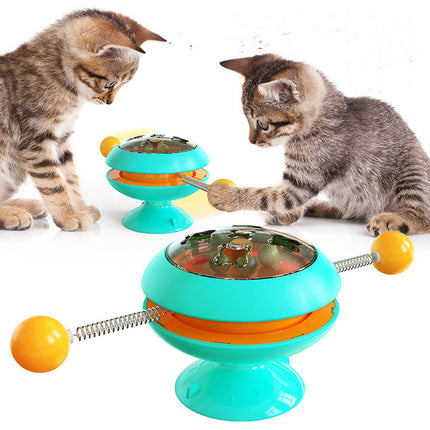 Rotatable Interactive Cat Toy with Catnip Balls – Suction Cup Turntable Training Toy for Cats & Kittens