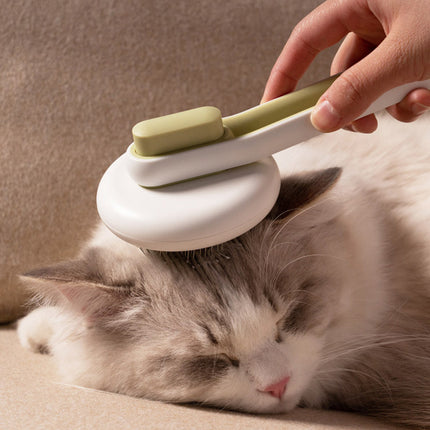 Automatic Pet Hair Remover Brush – Self-Cleaning Round Grooming & Massage Comb for Cats and Dogs
