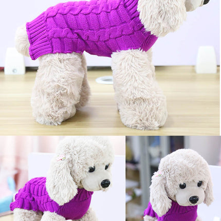 Cashmere Twisted Rope Pet Sweater – Warm Wool Dog Sweater Clothing for Pets