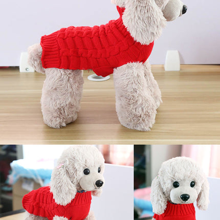 Cashmere Twisted Rope Pet Sweater – Warm Wool Dog Sweater Clothing for Pets