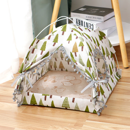 Portable Cat Tent Enclosed Pet Bed – Breathable Waterproof Cat House for Indoor & Outdoor Use