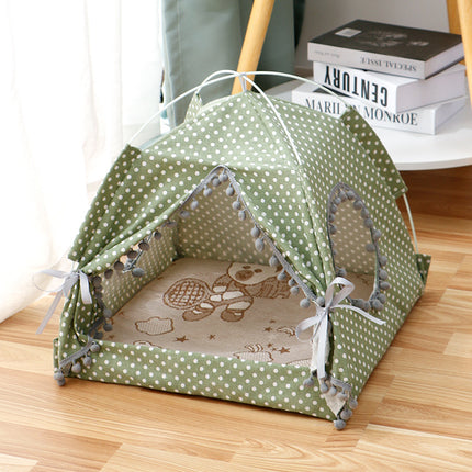 Portable Cat Tent Enclosed Pet Bed – Breathable Waterproof Cat House for Indoor & Outdoor Use
