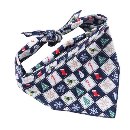 Adjustable Cotton Pet Dog Bandana | Soft Check Neckerchief Triangle Scarf for Small, Medium & Large Dogs and Cats