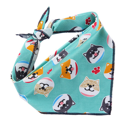 Adjustable Cotton Pet Dog Bandana | Soft Check Neckerchief Triangle Scarf for Small, Medium & Large Dogs and Cats