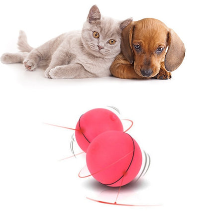 LED Laser Rolling Cat Toy Ball – 360° Smart Interactive Ball with Feathers, Catnip & USB Rechargeable