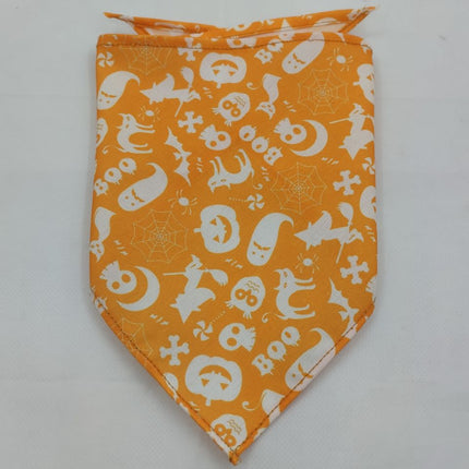 Halloween Pet Bandana Triangle Scarf for Dogs & Cats, Polyester Saliva Towel with Festive Prints