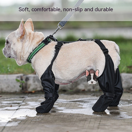 Waterproof Adjustable Dog Shoes Non-Slip Paw Protector Boots for Outdoor Walking