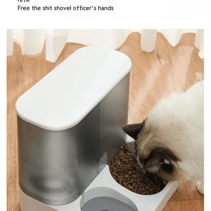 Automatic Gravity Pet Feeder with Water Dispenser for Cats – ABS PP Dual Food & Water Bowl