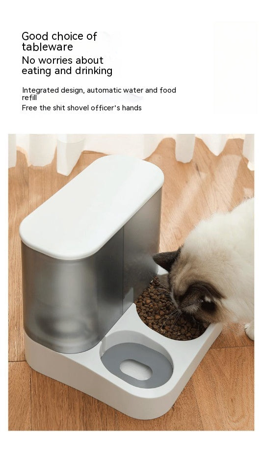 Automatic Gravity Pet Feeder with Water Dispenser for Cats – ABS PP Dual Food & Water Bowl