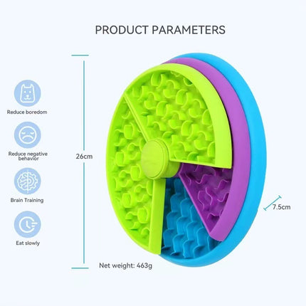 3-Layer Rotating Slow Food Bowl Puzzle Feeder for Dogs & Cats – Anti-Choking Interactive Pet Feeding Toy