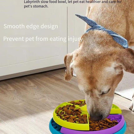 3-Layer Rotating Slow Food Bowl Puzzle Feeder for Dogs & Cats – Anti-Choking Interactive Pet Feeding Toy
