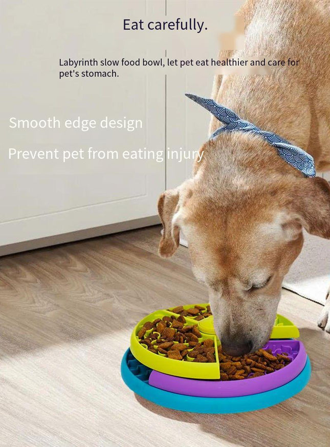 3-Layer Rotating Slow Food Bowl Puzzle Feeder for Dogs & Cats – Anti-Choking Interactive Pet Feeding Toy
