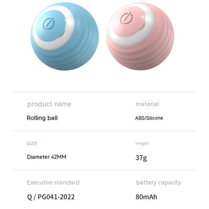 Automatic Moving Rolling Cat Toy Ball Rechargeable Smart Interactive Kitten Toy