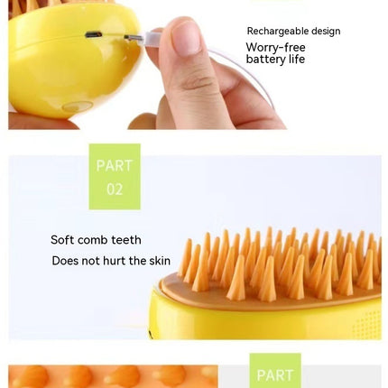 3-in-1 Electric Cat Steam Brush & Dog Spray Grooming Comb – Massage Hair Removal Brush