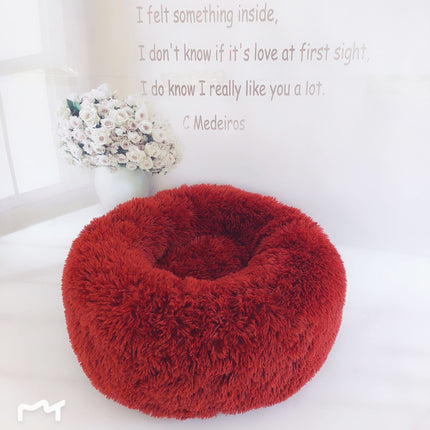 Plush Donut Pet Nest Bed – Soft Calming Round Bed for Dogs & Cats in Multiple Sizes