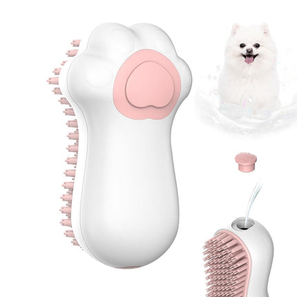 3-in-1 Soft Silicone Pet Bath Brush with Shampoo Dispenser for Dogs & Cats