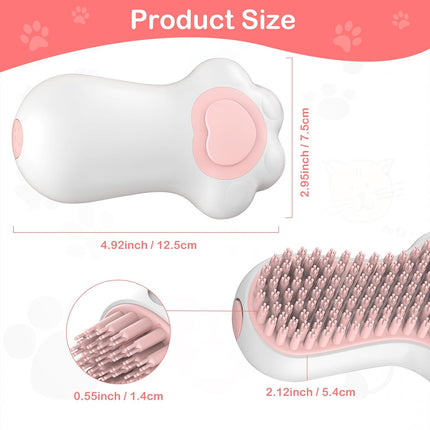 3-in-1 Soft Silicone Pet Bath Brush with Shampoo Dispenser for Dogs & Cats