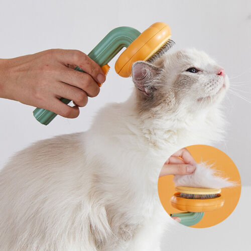 Pet Pumpkin Self-Cleaning Slicker Brush for Dogs & Cats – Waterproof Grooming Brush for Loose Hair, Undercoat & Tangles