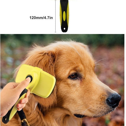 Pet Automatic Retractable Grooming Comb – Self Cleaning Slicker Brush with Stainless Steel Needles for Dogs & Cats
