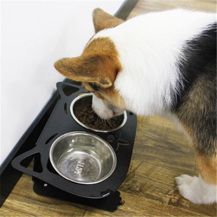 Anti-Spill Elevated Cat & Dog Feeding Bowl | Stainless Steel Tilted Food & Water Bowl