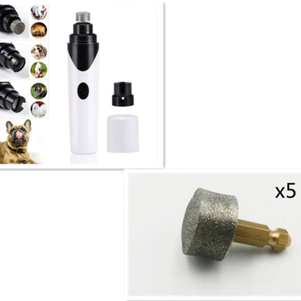 USB Rechargeable Pet Nail Grinder for Dogs & Cats, Low-Noise Electric Nail Clippers with Detachable Grinding Wheel