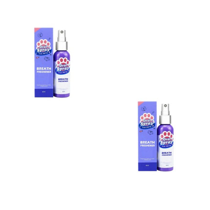 Pet Oral Spray Breath Freshener, Tooth Cleaning & Deodorant Spray for Dogs & Cats (60ml)
