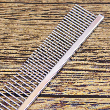 Stainless Steel Pet Grooming Comb – Dual Sparse & Dense Teeth Thinning Comb for Dogs & Cats