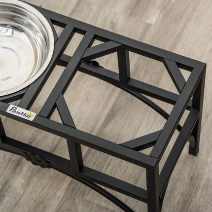 17" Double Stainless Heavy Duty Dog Food Bowl Elevated Pet Feeding Station