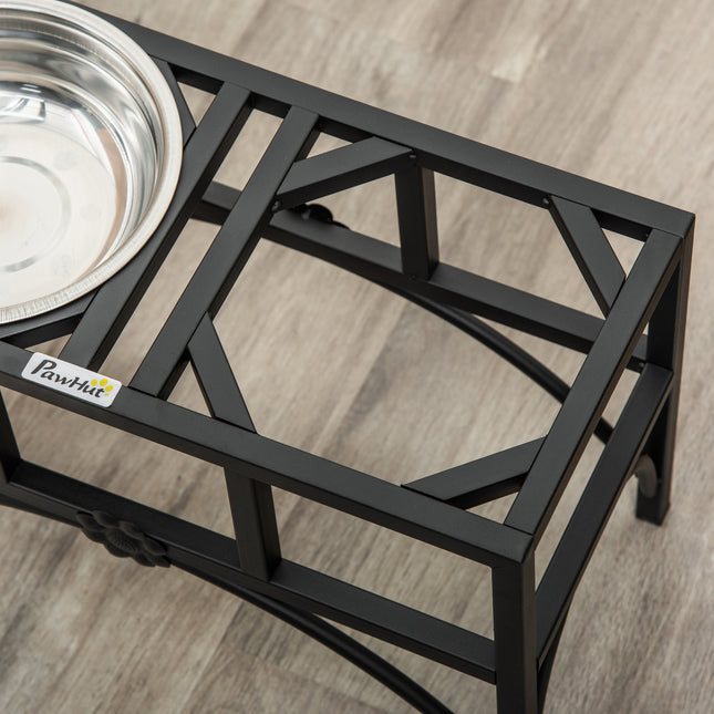 17" Double Stainless Heavy Duty Dog Food Bowl Elevated Pet Feeding Station