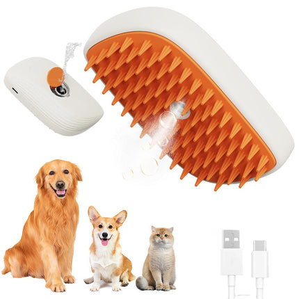 USB Rechargeable Pet Steam Grooming Brush Spray Massage Comb for Cats – Gentle Hair Cleaning & Shedding Control
