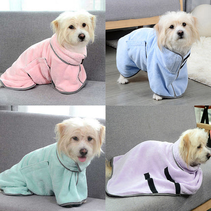 Quick-Drying Pet Absorbent Towel Bathrobe – Microfiber Dog & Cat Drying Coat