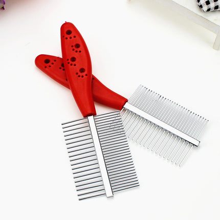 Double-Sided Pet Grooming Comb with Sparse & Dense Teeth – Stainless Steel Dog & Cat Hair Comb