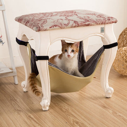 Under Chair Cat Hammock Hanging Bed – Breathable Cotton Cat Lounger Sofa Cushion