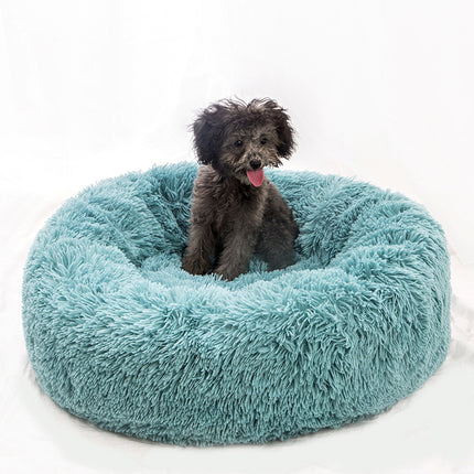 Plush Donut Pet Nest Bed – Soft Calming Round Bed for Dogs & Cats in Multiple Sizes