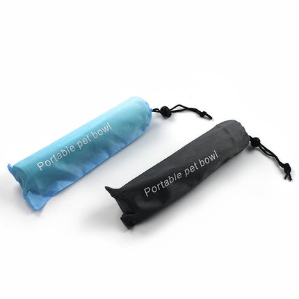 Portable Silicone Folding Double Pet Bowl with Storage Bag for Dogs & Cats