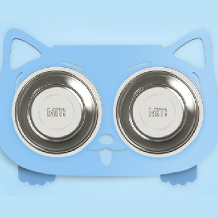 Anti-Spill Elevated Cat & Dog Feeding Bowl | Stainless Steel Tilted Food & Water Bowl