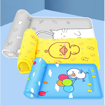 Summer Cooling Dog Mat with Pillow – Breathable Ice Silk Washable Non-Slip Cooling Pet Bed for Dogs & Cats