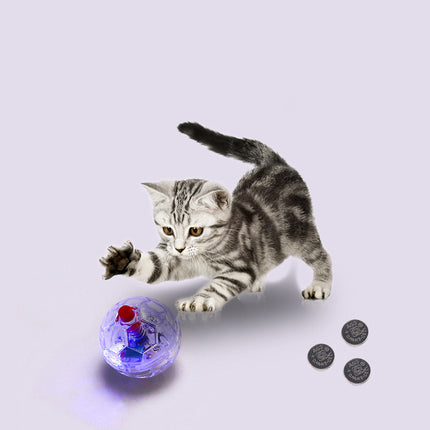 Glowing Transparent Cat & Dog Toy Ball – Interactive Light-Up Plastic Training Ball for Pets