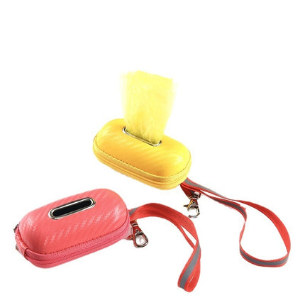 Outdoor Dog Walking Poop Bag Storage Dispenser with Clip & Wrist Strap