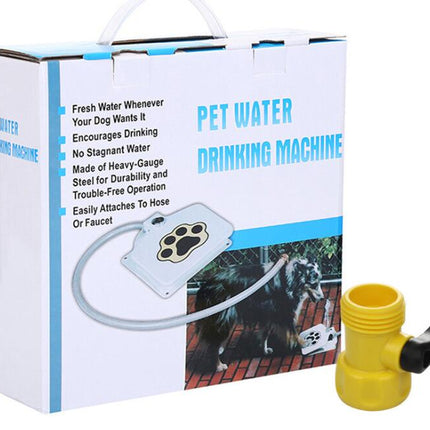 Outdoor Dog Water Fountain Paw-Activated Drinking Dispenser with 41-Inch Hose