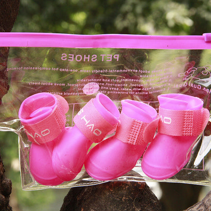 Waterproof Candy Pet Dog Shoes – Non-Slip Cartoon Rain Boots for Small and Large Dogs