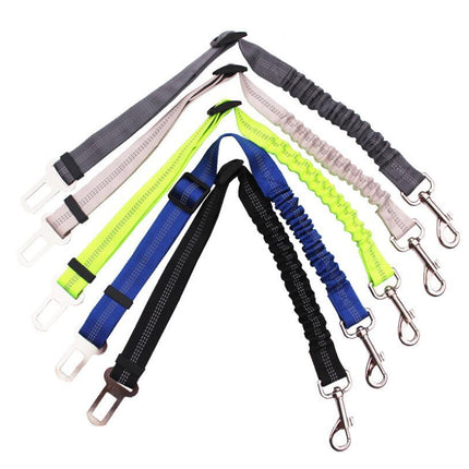 Adjustable Dog Seat Belt Car Seatbelt Harness Leads Elastic Reflective Safety Rope for Pets