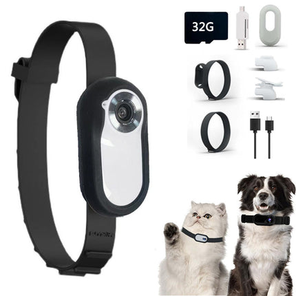 Wireless Cat & Dog Collar Camera with USB Charging for Indoor & Outdoor Recording