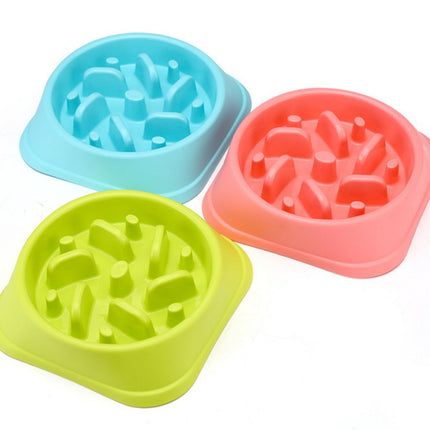 Anti-Choke Dog Bowl Slow Feeder Plastic Pet Bowl Healthy Eating Dish