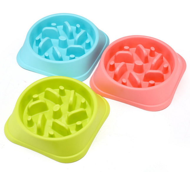 Anti-Choke Dog Bowl Slow Feeder Plastic Pet Bowl Healthy Eating Dish