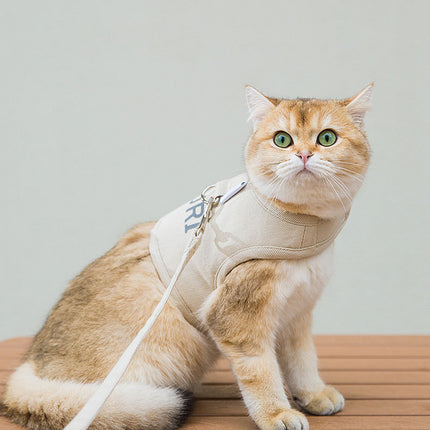 New Woven Fabric Dog Harness and Leash Set – Plaid Puppy Vest for Small & Medium Dogs and Cats