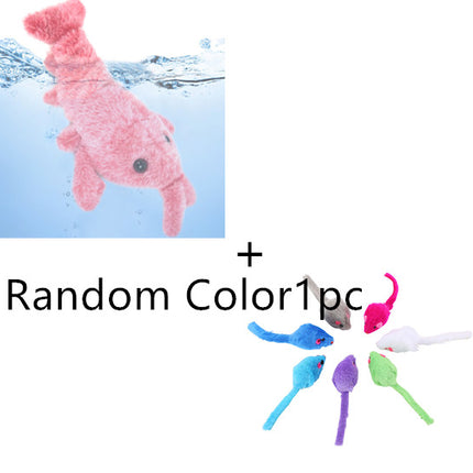 Electric Jumping Shrimp Cat Toy – USB Rechargeable Interactive Plush Lobster with Touch-Activated Swing Modes