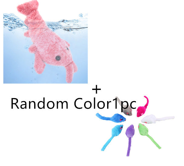 Electric Jumping Shrimp Cat Toy – USB Rechargeable Interactive Plush Lobster with Touch-Activated Swing Modes