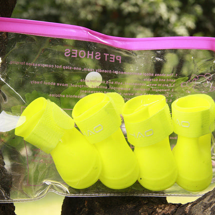 Waterproof Candy Pet Dog Shoes – Non-Slip Cartoon Rain Boots for Small and Large Dogs