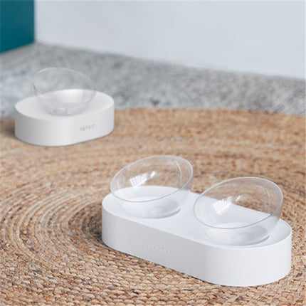 15° Adjustable Cat Bowl with Transparent PC Dish – Single or Double Feeding Bowl for Cats